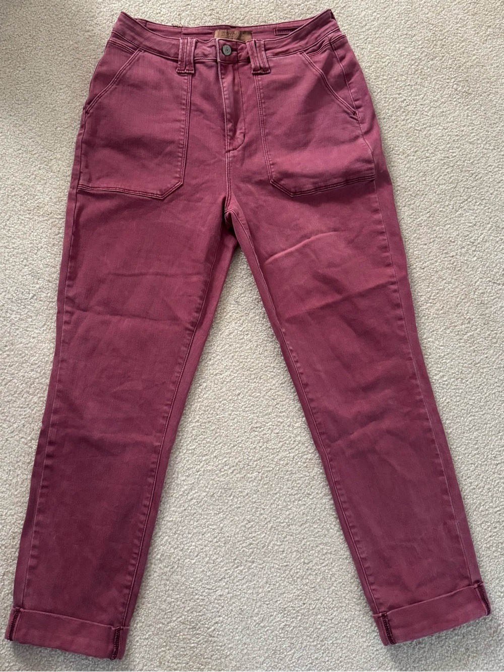 Judy Blue Boyfriend Jeans in Dusty Plum